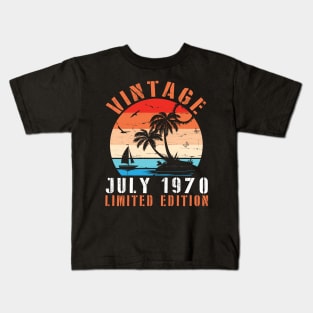 Vintage July 1970 Limited Edition Happy Birthday Papa Dad Mom Brother Sister Cousin Son 50 Years Old Kids T-Shirt